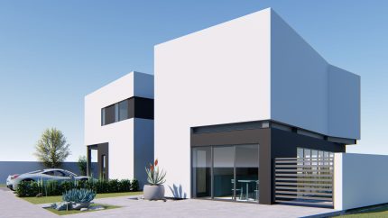 Duplex asimetric cu 2 apartamente / Structură metalică